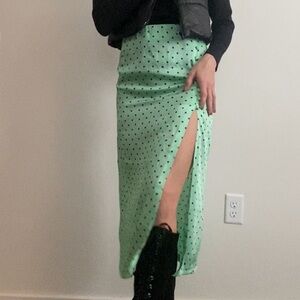 Zara Mint Green Polka Dot Skirt